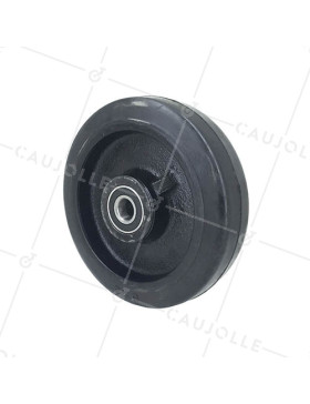 Ruota IN GHISA Fasciatura FLESSIBILE DIAMETRO 200 MM CARICO 400 KG ASSE 20MM - S2750F200 • Caujolle