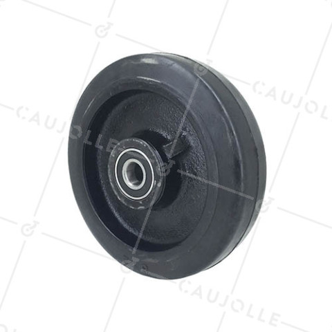 Ruota IN GHISA Fasciatura FLESSIBILE DIAMETRO 200 MM CARICO 400 KG ASSE 20MM - S2750F200 • Caujolle