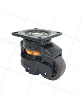 Ruota PIVOTANTE TRASFORMABILE IN PIEDE FISSO ANTI VIBRAZIONI DIAMETRO 50 MM CARICO 250 KG - STABILIZZATORE 50 • Caujolle