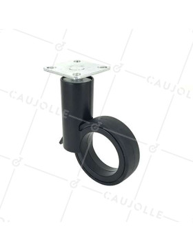Ruota FUTURISTICA NERA A PLATINO DIAMETRO 65 MM CARICO 30 KG - GRAVITY65PN • Caujolle