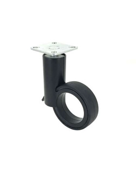 Ruota FUTURISTICA NERA A PLATINO DIAMETRO 65 MM CARICO 30 KG - GRAVITY65PN