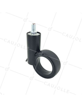 Ruota FUTURISTICA NERA CON GAMBO FILETTATO DI 10 MM DIAMETRO 65 MM CARICO 30KG - GRAVITY65TFN10 • Caujolle