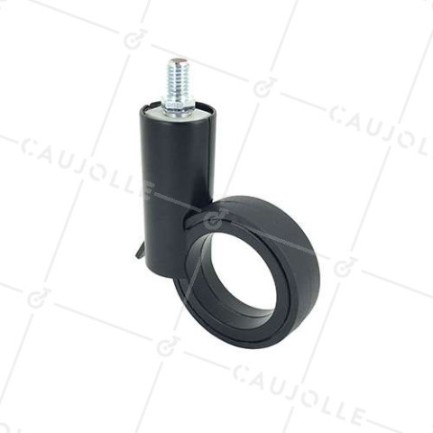 Ruota FUTURISTICA NERA CON GAMBO FILETTATO DI 10 MM DIAMETRO 65 MM CARICO 30KG - GRAVITY65TFN10 • Caujolle