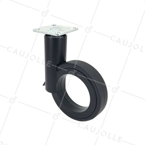 Ruota FUTURISTA NERA A Piastra DIAMETRO 90 MM CARICO 35 KG - GRAVITY90PN • Caujolle