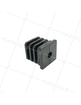 EMBOUTO DI FISSAGGIO PER TUBO QUADRO DI 40 MM ESTERNO / 36 MM INTERNO PER Ruota CON FORO DI 10 MM • Caujolle