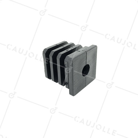 EMBOUT DE FIXATION PER TUBO QUADRATO DI 40 MM ESTERNO / 36 MM INTERNO PER Ruota CON FORO DI 12 MM • Caujolle