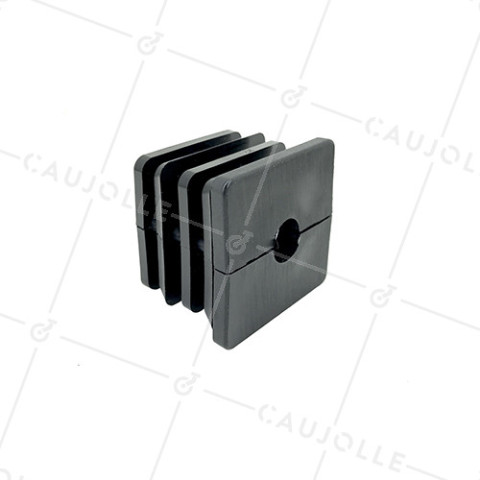 EMBOUT DE FIXATION PER TUBO QUADRATO DI 50 MM ESTERNO / 46 MM INTERNO PER Ruota CON FORO DI 12 MM • Caujolle