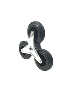 SUPPORTO 3 Ruote IN GOMMA NERA PER Carrello a mano SCALA CARICO 200 KG ASSE 20 MM SFERE