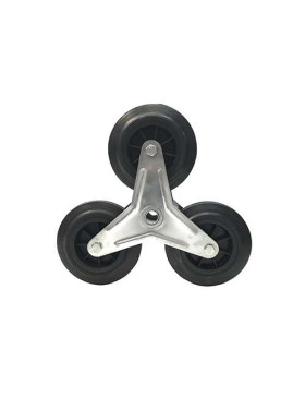 SUPPORTO 3 Ruote IN GOMMA NERA PER Carrello a mano SCALA CARICO 200 KG ASSE 20 MM SFERE