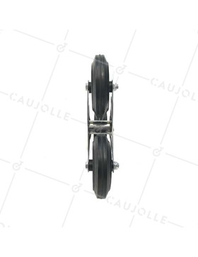 SUPPORTO 3 Ruote IN GOMMA NERA PER Carrello a mano SCALA CARICO 200 KG ASSE 20 MM SFERE