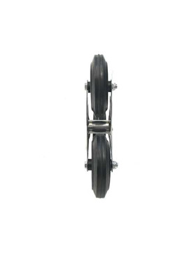 SUPPORTO 3 Ruote IN GOMMA NERA PER Carrello a mano SCALA CARICO 200 KG ASSE 20 MM SFERE