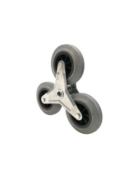 SUPPORTO 3 Ruote IN GOMMA NON LASCIANTE PER Carrello a mano SCALA CARICO 200 KG ASSE 20 MM SFERE