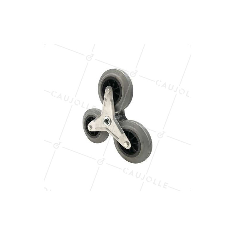 SUPPORTO 3 Ruote IN GOMMA NON LASCIANTE PER Carrello a mano SCALA CARICO 200 KG ASSE 20 MM SFERE