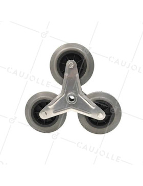 SUPPORTO 3 Ruote IN GOMMA NON LASCIANTE PER Carrello a mano SCALA CARICO 200 KG ASSE 20 MM SFERE