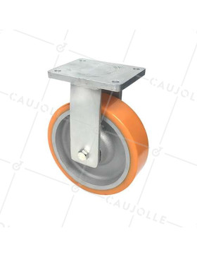 Ruota FISSA DI MANUTENZIONE IN GHISA E POLIURETANO STEC DIAMETRO 250 MM CARICO 1800 KG - STEC 250 FISSA • Caujolle