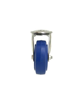 Roulette pivotante à oeil en inox et caoutchouc souple diamètre 100mm 