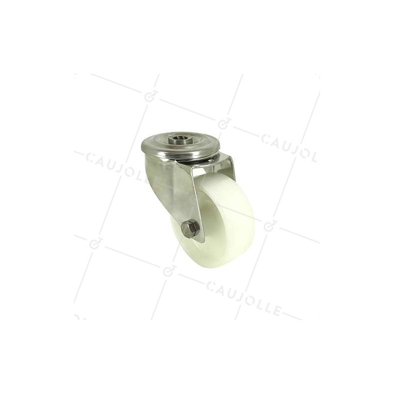 Roulette à oeil en inox et nylon diamètre 80mm