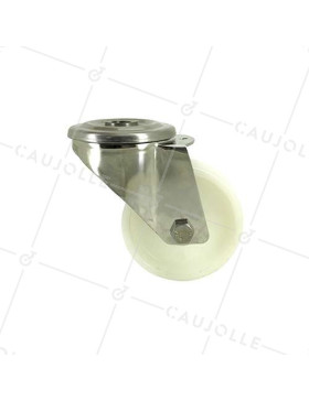 Roulette à oeil en inox et nylon diamètre 80mm