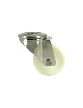 Roulette à oeil en inox et nylon diamètre 80mm