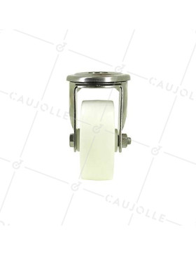 Roulette à oeil en inox et nylon diamètre 80mm