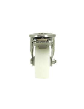 Roulette à oeil et frein en inox et nylon diamètre 80mm