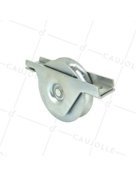 Ruota DI PORTALE A INCASSO A Gola TONDA DIAMETRO 100 MM PER RAIL TONDO DI 16 MM CARICO 370 KG - MTSPE GR100 • Caujolle