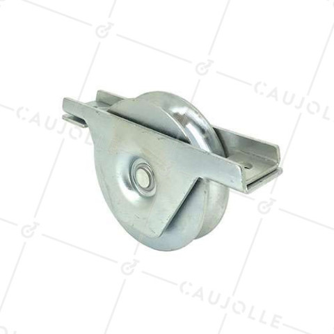 Ruota DI PORTALE A INCASSO A Gola TONDA DIAMETRO 100 MM PER RAIL TONDO DI 16 MM CARICO 370 KG - MTSPE GR100 • Caujolle