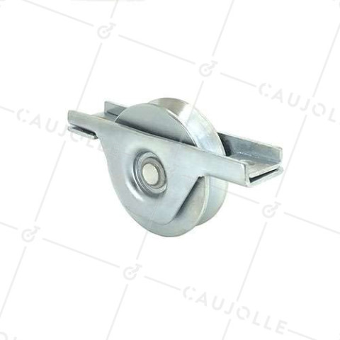 Ruota DI PORTALE INCASSATO DIAMETRO 80 MM PER RAIL TRIANGOLARE UNIVERSALE CARICO 200 KG - MTSPE GV80 • Caujolle