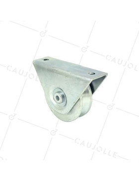 Ruota DI PORTA CON SUPPORTO DA VITE O DA SALDARE DIAMETRO 80 MM PER RAIL TRIANGOLARE UNIVERSALE CARICO 300 KG - MTSP GV80A • Caujolle