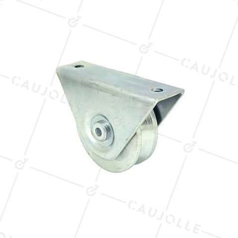 Ruota DI PORTA CON SUPPORTO DA VITE O DA SALDARE DIAMETRO 80 MM PER RAIL TRIANGOLARE UNIVERSALE CARICO 300 KG - MTSP GV80A • Caujolle