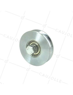 RUEDA PARA PORTAL CORREDERO Y GARGANTA REDONDA CON UN DIÁMETRO DE 90 MM PARA RAÍL REDONDO DE 16 MM CARGA 350 KG EJE 14 MM - GAGR90 • Caujolle