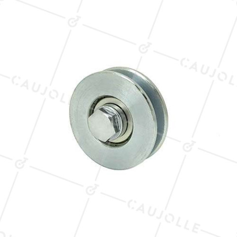Ruota DI PORTA A Gola QUADRA DIAMETRO 60 MM PER RAIL QUADRO DI 10 MM ASSE 10 MM CARICO 250 KG - GAGC60 • Caujolle