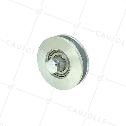 Ruota DI PORTALE STRETTA QUADRATA DIAMETRO 80 MM PER RAIL DI 10 MM CARICO 300 KG ASSE 12 MM - GAGC80 • Caujolle