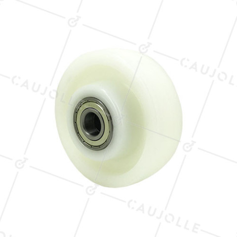 Ruota IN NYLON RINFORZATO DIAMETRO 125 MM CARICO 600 KG ASSE 20 MM E Cuscinetto A SFERE - S2480 125 RB20 • Caujolle