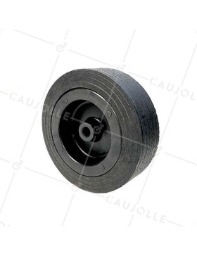 Ruota LARGA IN GOMMA RIM PLASTICO DIAMETRO 250 MM CARICO 350 KG ASSE 20 MM - S2650P 250 • Caujolle