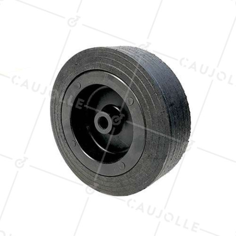 Ruota LARGA IN GOMMA RIM PLASTICO DIAMETRO 250 MM CARICO 350 KG ASSE 20 MM - S2650P 250 • Caujolle