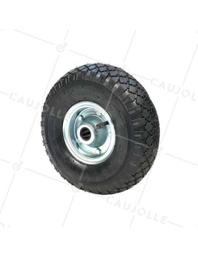 RUOTA DEL DIAVOLO GONFIATA CERCHIO IN ACCIAIO DIAMETRO 260 MM CARICO 150KG ASSE 20 MM - S2700T R20 (PNEUMATICO 3.00-4) • Caujolle