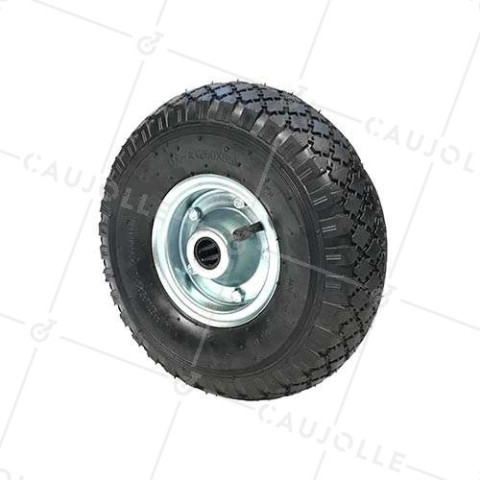 RUOTA DEL DIAVOLO GONFIATA CERCHIO IN ACCIAIO DIAMETRO 260 MM CARICO 150KG ASSE 20 MM - S2700T R20 (PNEUMATICO 3.00-4) • Caujolle