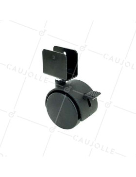 Ruota A DOPPIO Ruota PER PANNELLO IN LEGNO LARGO 19 MM CON FRENATORE DIAMETRO 50 MM CARICO 30 KG -S49 U • Caujolle