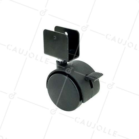 Ruota A DOPPIO Ruota PER PANNELLO IN LEGNO LARGO 19 MM CON FRENATORE DIAMETRO 50 MM CARICO 30 KG -S49 U • Caujolle