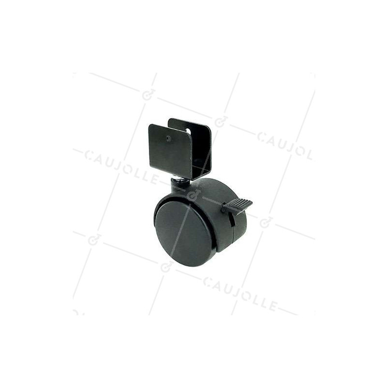 Roulette d'ameublement avec fixation plaque en U diamètre 50 mm