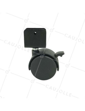 Roulette d'ameublement avec fixation plaque en U diamètre 50 mm