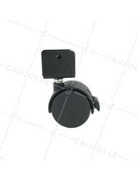 Roulette d'ameublement avec fixation plaque en U diamètre 50 mm