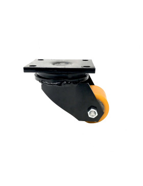Roulette extra-basse noire en polyuréthane de diamètre 70 mm