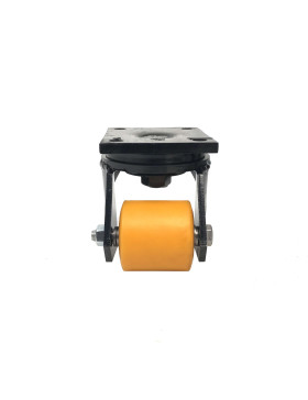 Roulette extra-basse noire en polyuréthane de diamètre 70 mm