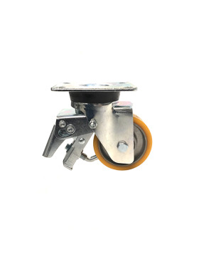Ruota PIVOTANTE IN POLIURETANO CON FRENATURA DIAMETRO 80 MM CARICO 180KG - S74AR 80AF