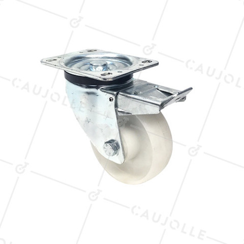 Ruota DI MANUTENZIONE CON FRENATURA IN POLIPROPILENE DIAMETRO 125 MM CARICO 200 KG - S74P 125AF • Caujolle