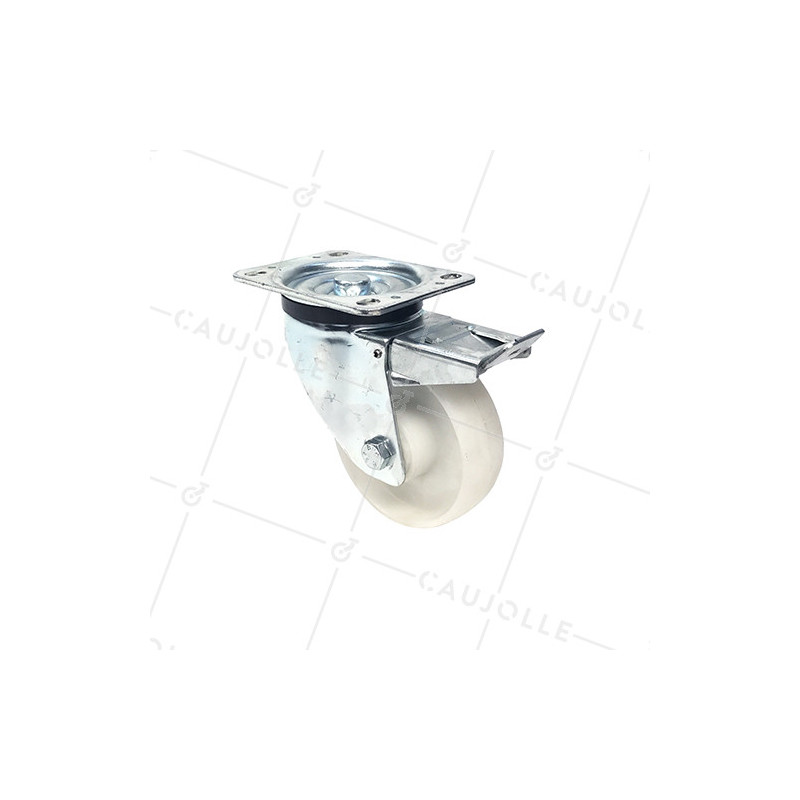 Roulette de manutention polypropylène à frein diamètre 125mm -S74P