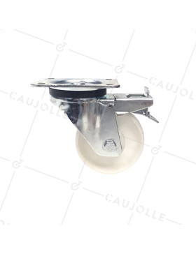 Roulette de manutention polypropylène à frein diamètre 125mm -S74P