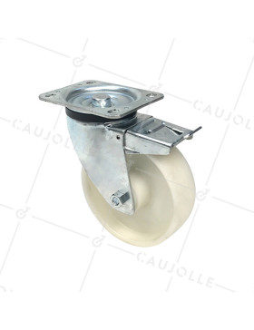 Ruota DI MANUTENZIONE CON FRENATURA IN POLIPROPILENE DIAMETRO 160 MM CARICO 200 KG - S74P 160AF • Caujolle